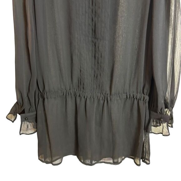 Vintage Guess Jeans Sheer Black Blouse Tunic Top Whimsigoth Dropwaist Blouson L - Picture 9 of 13